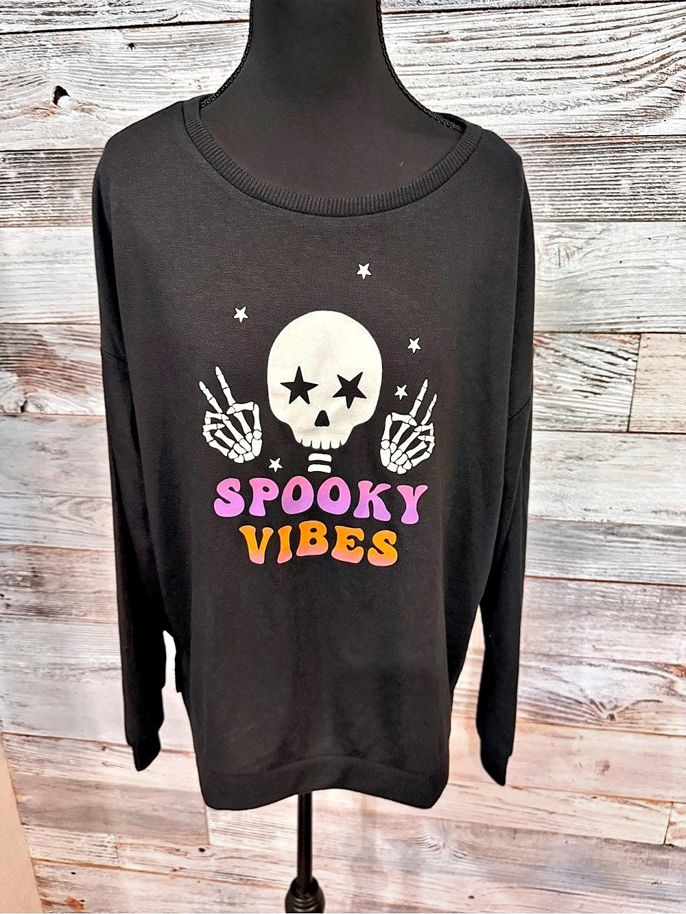 Sugar & Jade Spooky Vibes Graphic Sweatshirt XXL Like New